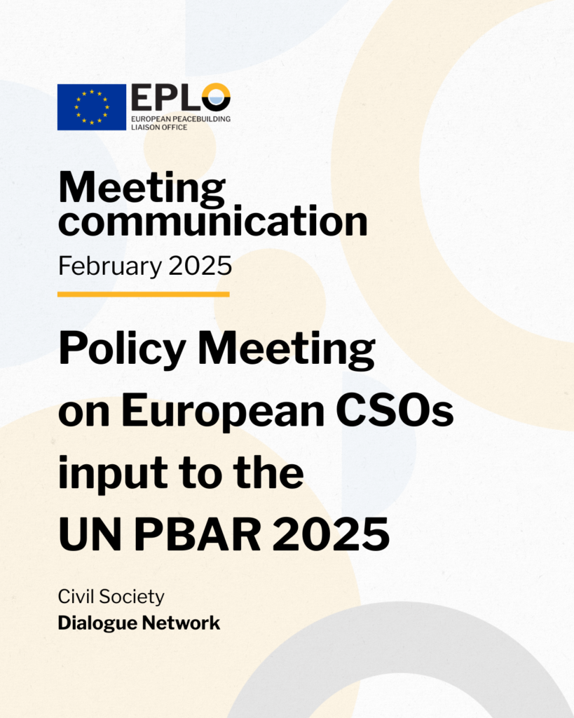 Policy Meeting on European CSOs’ Input to the UN PBAR 2025